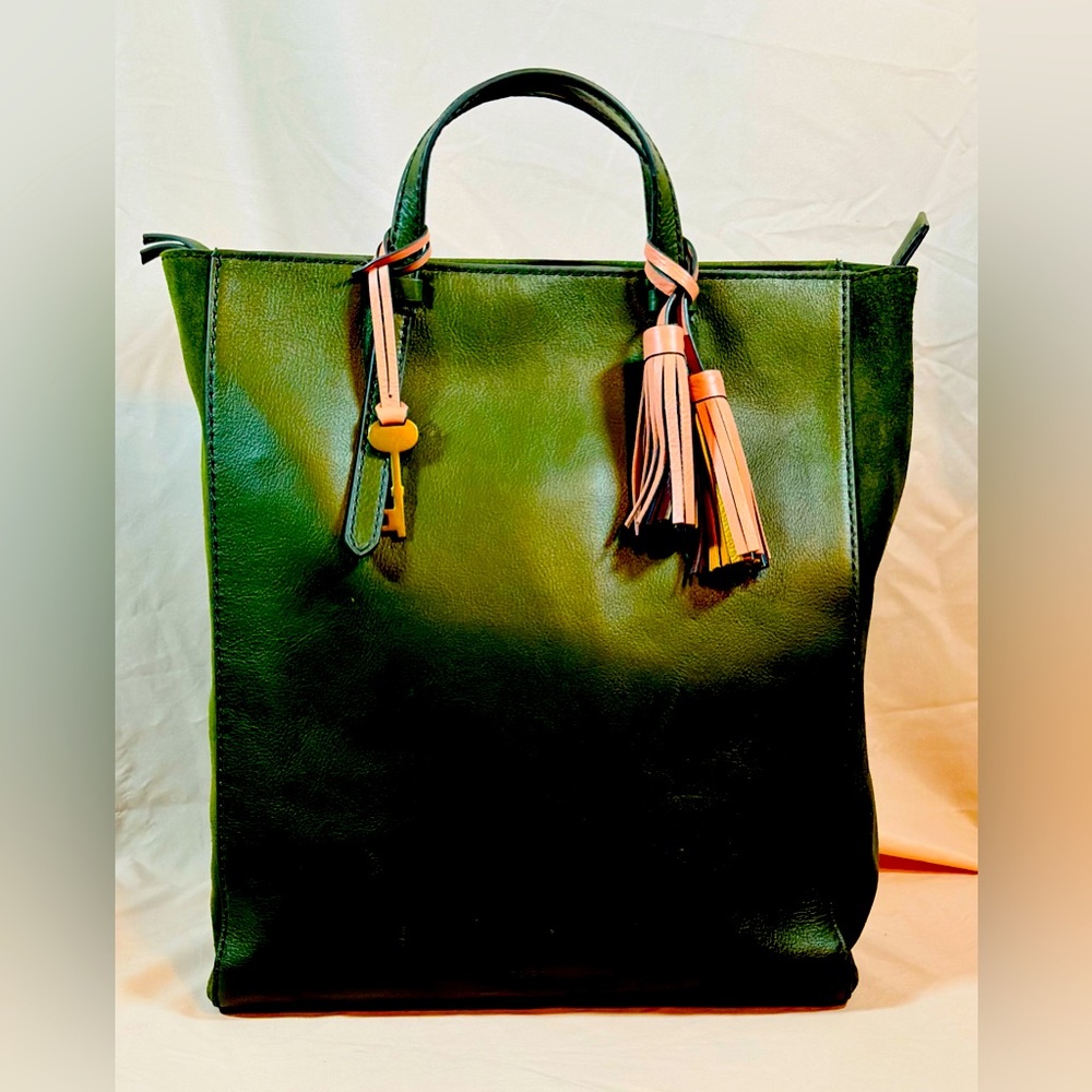 Fossil Eco Leathers Camilla Convertible Backpack in Moss Green